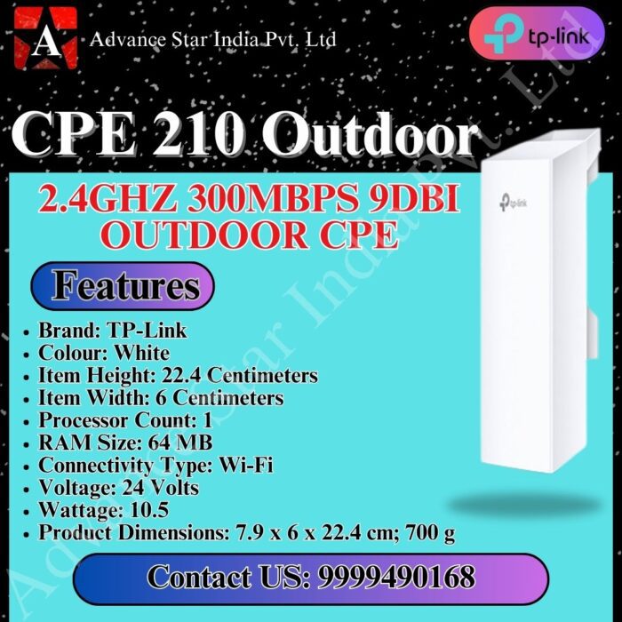 TP-Link CPE210 2.4GHz 300Mbps Wi-Fi Outdoor CPE