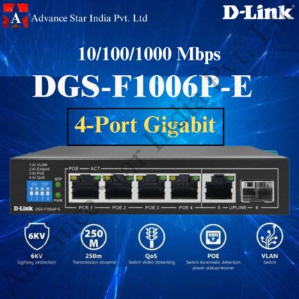 D-Link 6-Port Unmanaged PoE Switch DES-F1006P-E