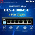 D-Link 6-Port Unmanaged PoE Switch DES-F1006P-E
