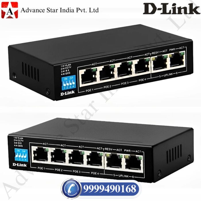D-Link 6-Port Unmanaged PoE Switch DES-F1006P-E