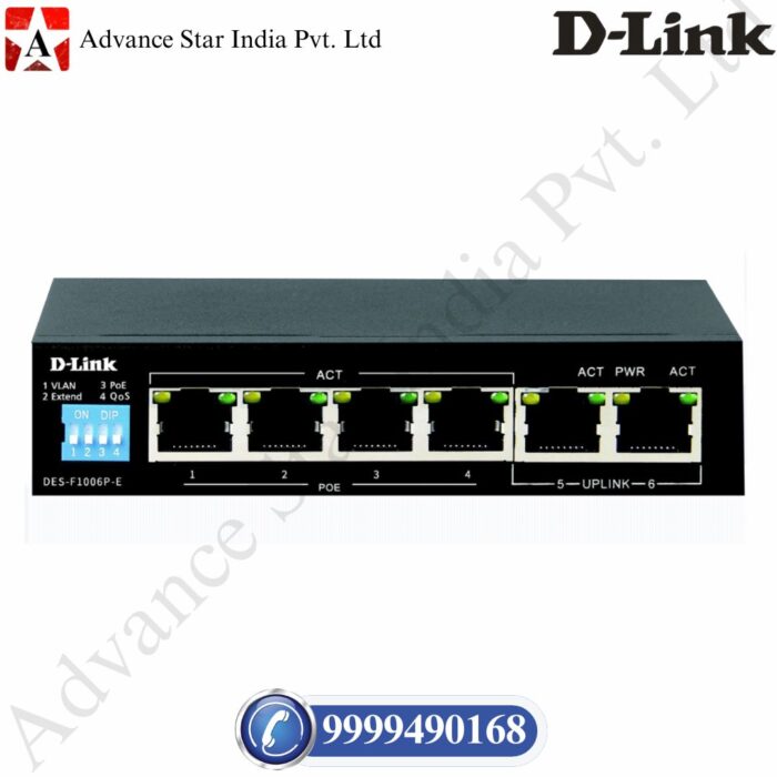 D-Link 6-Port Unmanaged PoE Switch DES-F1006P-E