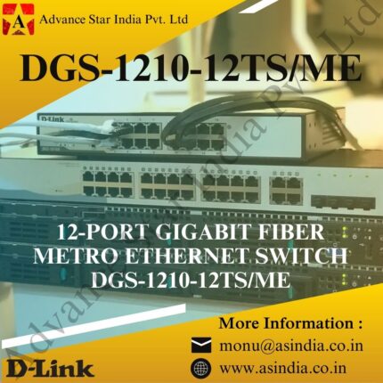 D-Link DGS-1210-12TS/ME Gigabit Fiber Metro Ethernet Switch, LAN Capable, Black