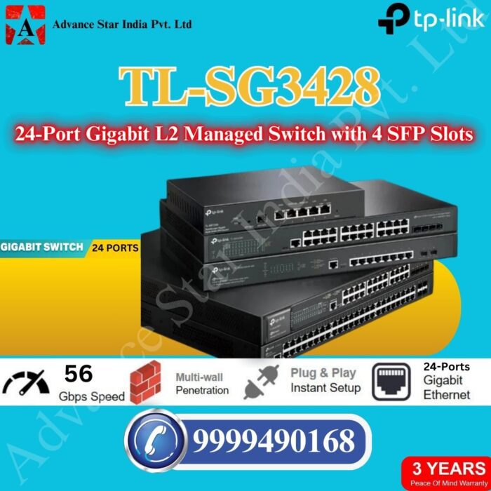 TP-Link TL-SG3428 | 24 Port Gigabit Switch, 4 SFP Slots