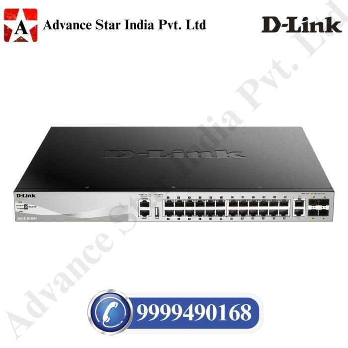 D-Link 30-Port Gigabit Ethernet Switch, Lite Layer 3 Stackable Managed, 24x SFP Ports, 2X 10GBase-T, 4X 10G SFP+ Ports (DGS-3130-30S)