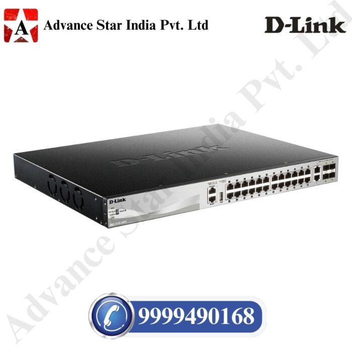 D-Link 30-Port Gigabit Ethernet Switch, Lite Layer 3 Stackable Managed, 24x SFP Ports, 2X 10GBase-T, 4X 10G SFP+ Ports (DGS-3130-30S)