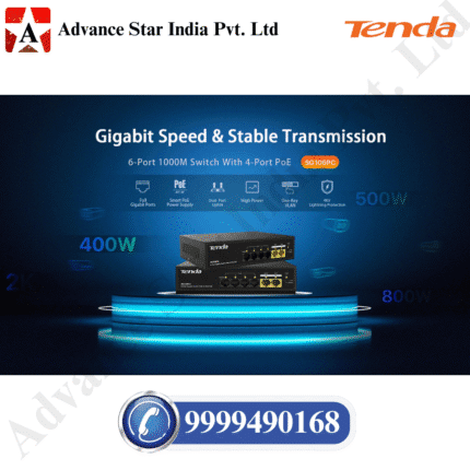 Tenda SG106PC 6-Port Gigabit Lite PoE Switch with 4-Port PoE (Black)