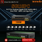 Tenda SG110PC 10-Port Gigabit Lite PoE Switch with 8-Port PoE (Black)