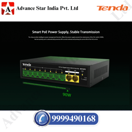 Tenda SG110PC 10-Port Gigabit Lite PoE Switch with 8-Port PoE (Black)