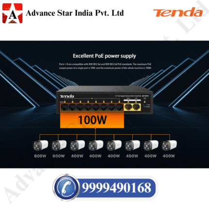 Tenda SG110PC 10-Port Gigabit Lite PoE Switch with 8-Port PoE (Black)