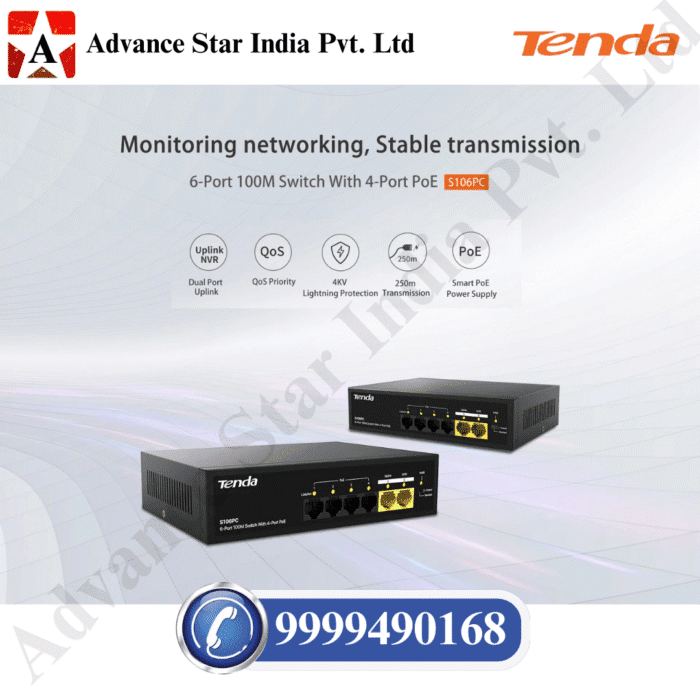 S106PC 6-Port 100M Lite PoE Switch with 4-Port PoE