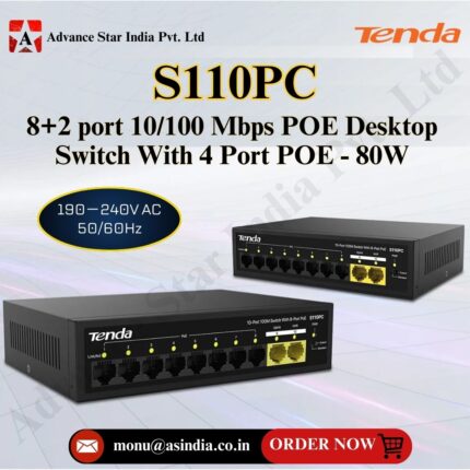 S110PC 10-Port 100M Lite PoE Switch with 8-Port PoE
