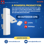 Tenda O3 2.4GHz N150 Long Range Smart Manage Outdoor CPE | 12dBi, 5km+|Point to Point Wireless Bridge | Fast Ethernet PoE Ports |