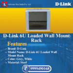 D-Link 6U Loaded Wall Mount Rack Steel Wall Shelf (Number of Shelves - 1, Grey, White)