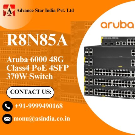 R8N85A - Aruba 6000 48G Class4 PoE 4SFP 370W Switch, LAN Capable, Black