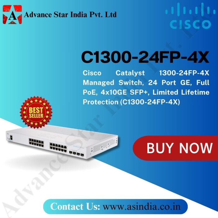 White and Blue Simple We Are Hiring Instagram Post (20) Cisco Catalyst 1300-24FP-4X Managed Switch, 24 Port