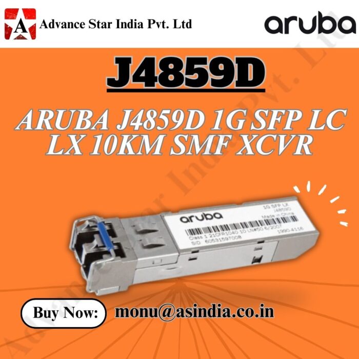 4 J4859D HPE Aruba 1G SFP LC LX 10km SMF Transceiver
