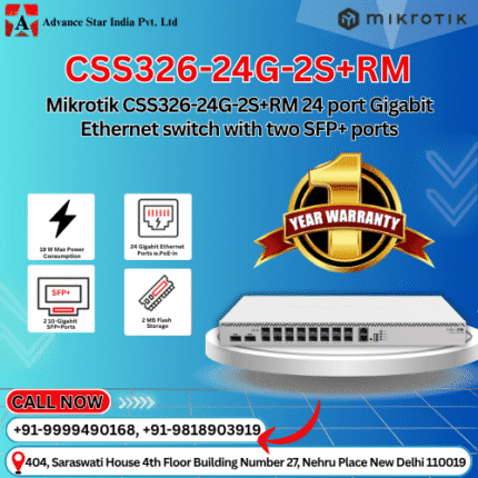 Mikrotik CSS326-24G-2S+RM 24 port Gigabit Ethernet switch with two SFP+ ports