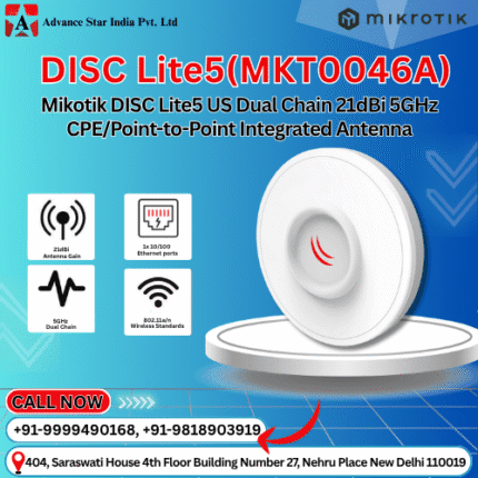 Mikrotik DISC Lite5(MKT0046A) Dual Chain 21dBi 5GHz CPE/Point-to-Point Integrated Antenna