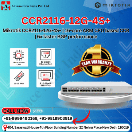 Mikrotik CCR2116-12G-4S+ | 16-core ARM CPU based CCR | 6x faster BGP performance