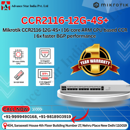 Mikrotik CCR2116-12G-4S+ | 16-core ARM CPU based CCR | 6x faster BGP performance
