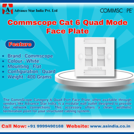 Commscope Cat 6 Quad Mode Face Plate Dealer in Nehru Place Delhi Ncr.