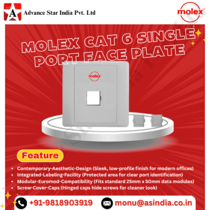 Molex Cat 6 Single Port Face Plate Dealer in Nehru Place Delhi