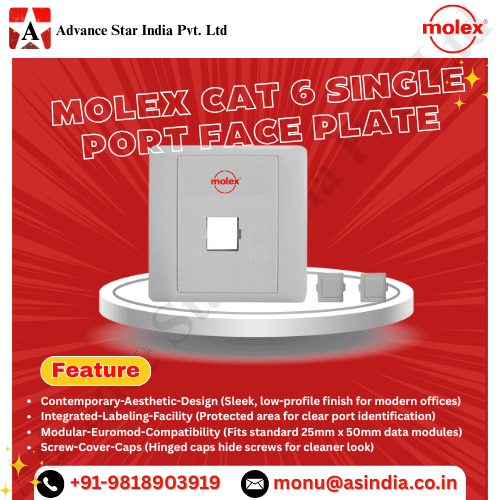 Molex Cat 6 Single Port Face Plate Dealer in Nehru Place Delhi