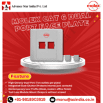 Molex Cat 6 Dual Port Face Plate Dealer in Nehru Place Delhi Ncr