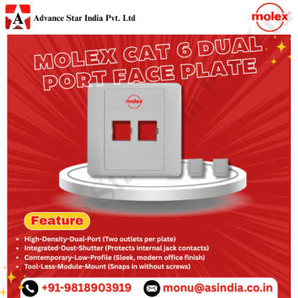 Molex Cat 6 Dual Port Face Plate Dealer in Nehru Place Delhi Ncr