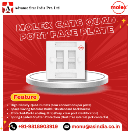 Molex Cat6 Quad Port Face Plate Dealer in Nehru Place Delhi Ncr