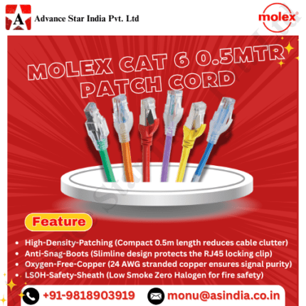 Molex Cat6 0.5Mtr Patch Cord Dealer