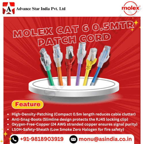 Molex Cat6 0.5Mtr Patch Cord Dealer