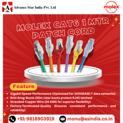 Molex Cat 6 UTP LHZS 1Mtr Patch Cord Dealer in Nehru Place