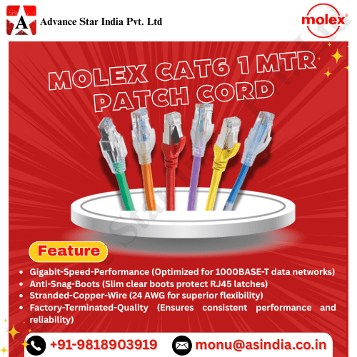 Molex Cat 6 UTP LHZS 1Mtr Patch Cord Dealer in Nehru Place