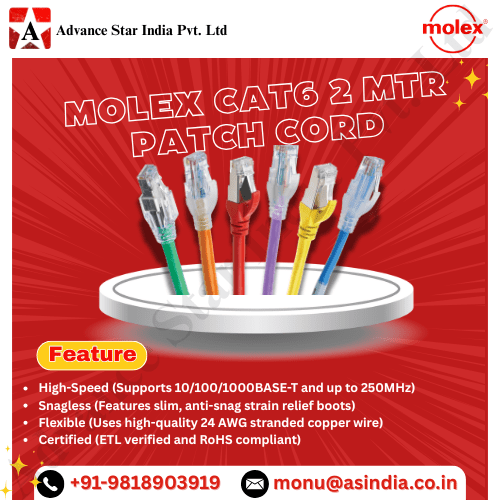 Molex Cat 6 UTP LHZS 2Mtr Patch Cord Dealer