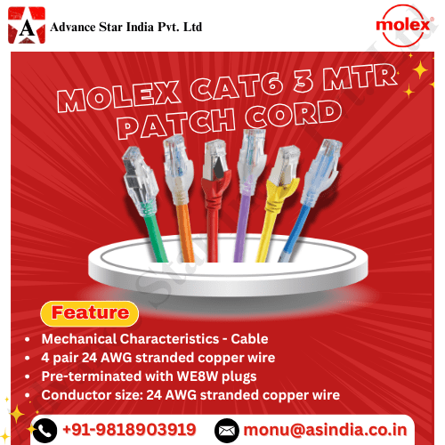Molex Cat 6 UTP LHZS 3mtr Patch Cord Dealer