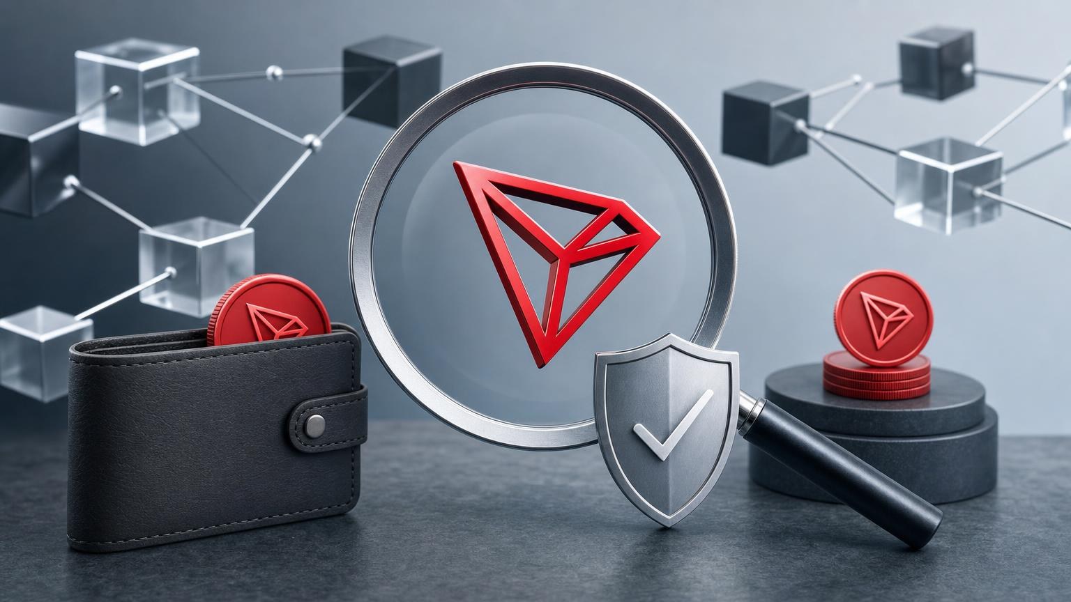 A beginner checking a TRON recipient address, network, exchange amount, and transaction details before sending TRX